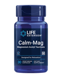 Life Extension Calm-Mag, Magnesium Acetyl taurinate, Daily Stress Management Formula, Supports Calmness and Relaxation, Gluten-Free, Non-GMO, Vegetarian, 30 Capsules