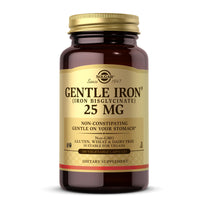 Solgar Gentle Iron (Iron Bisglycinate) 25 mg - 180 Vegetable Capsules - Non-Constipating, Gentle on Your Stomach - Non-GMO, Gluten Free - 180 Servings