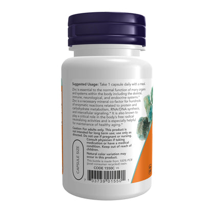 NOW Foods Supplements, Zinc Picolinate 50 mg, Supports Enzyme Functions*, Immune Support*, 60 Veg Capsules