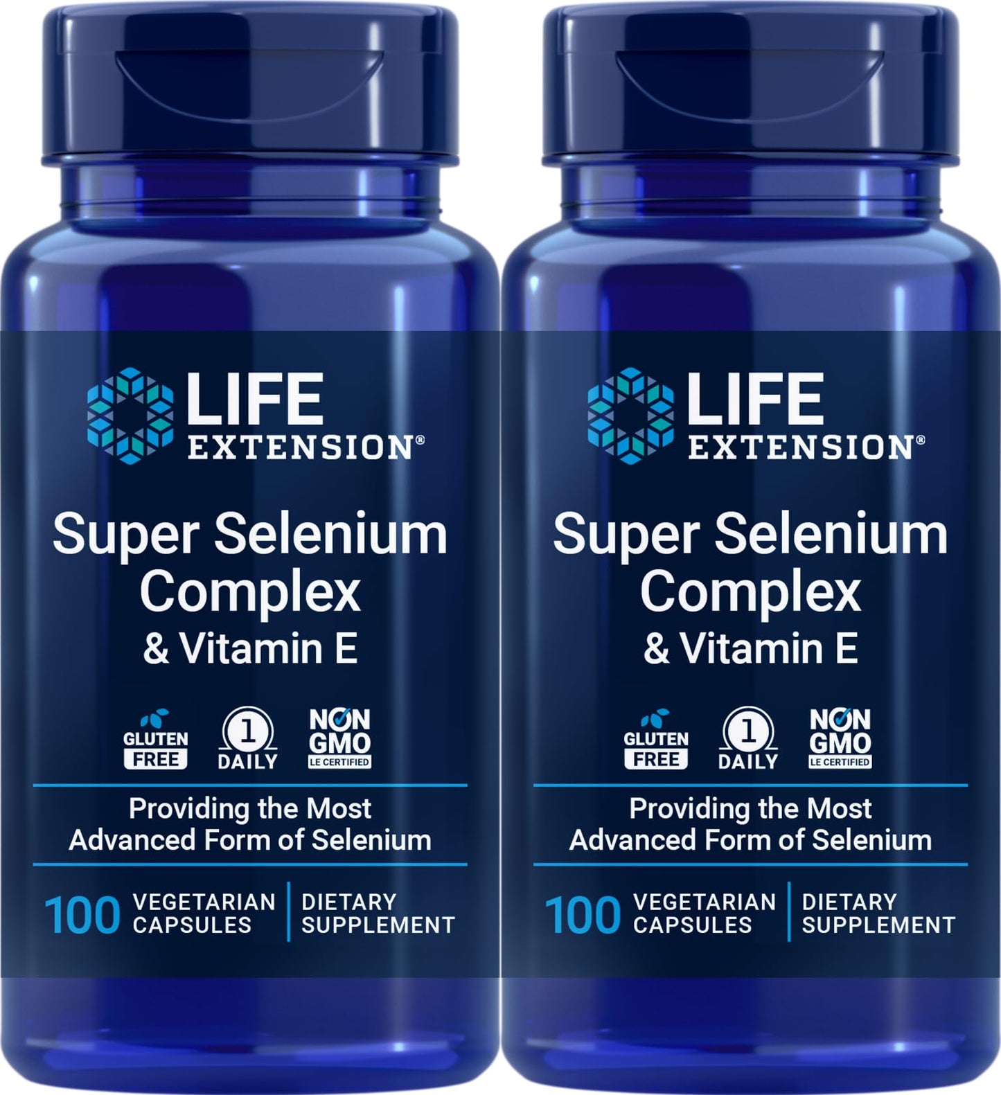 Life Extension Super Selenium Complex 200 mcg & Vitamin E, 100 Veg Caps (Pack of 2)