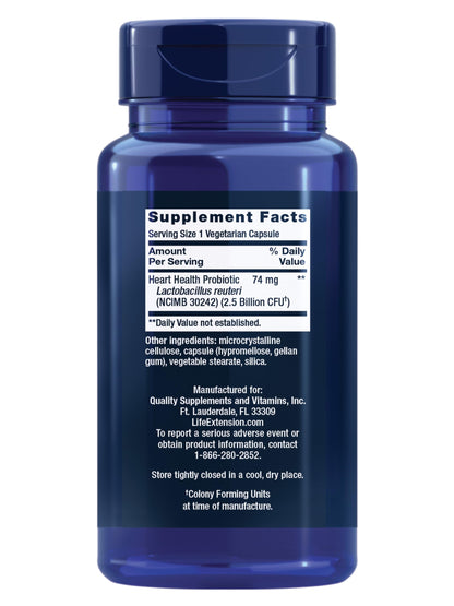 Life Extension FLORASSIST Probiotic Heart Health, 60 Capsules