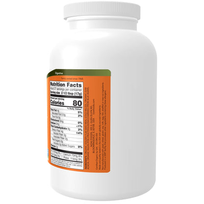 NOW Supplements, Fiber-3, Certified Organic, Non-GMO Project Verified, Psyllium Free, with Organic Golden Flax Meal, Acacia & Inulin, 16-Ounce