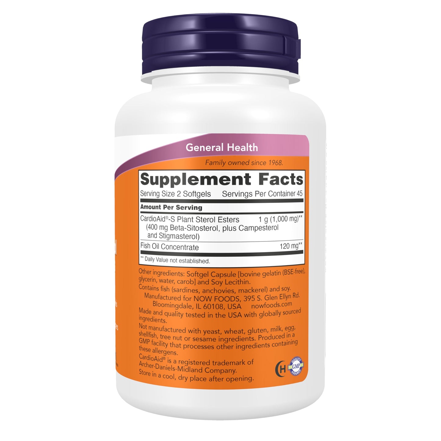 NOW Foods Supplements, Beta-Sitosterol Plant Sterols with CardioAid®-S Plant Sterol Esters and Added Fish Oil, 90 Softgels