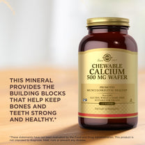 Solgar Chewable Calcium 500 mg - 120 Wafers, Pack of 3 - Promotes Musculoskeletal Health - Non-GMO, Vegan, Gluten, Wheat & Dairy Free, Kosher - 180 Total Servings