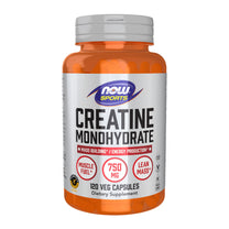 NOW Foods Sports Nutrition, Creatine Monohydrate 750 mg, Mass Building*/Energy Production*, 120 Veg Capsules