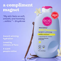 eos Shea Better Body Lotion- Vanilla Cashmere, 24-Hour Moisture, 16 fl oz