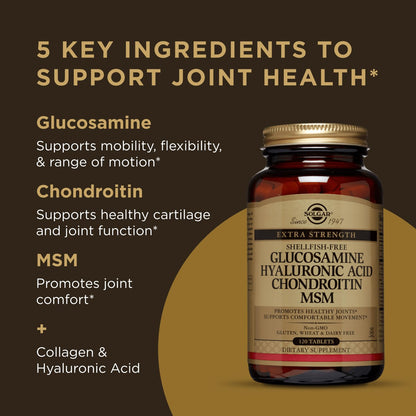 Solgar Glucosamine Hyaluronic Acid Chondroitin MSM, 60 Tablets