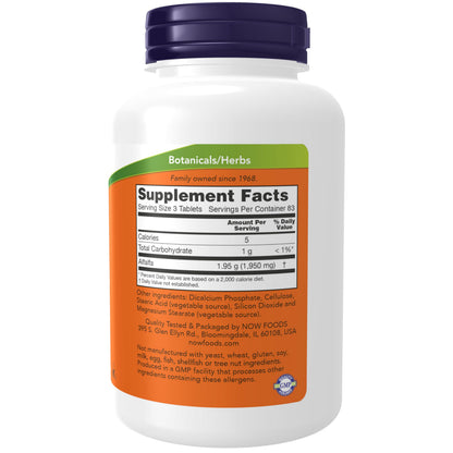 NOW Foods Supplements, Alfalfa 650 mg source of Vitamin K, Green Superfoods, 250 Tablets