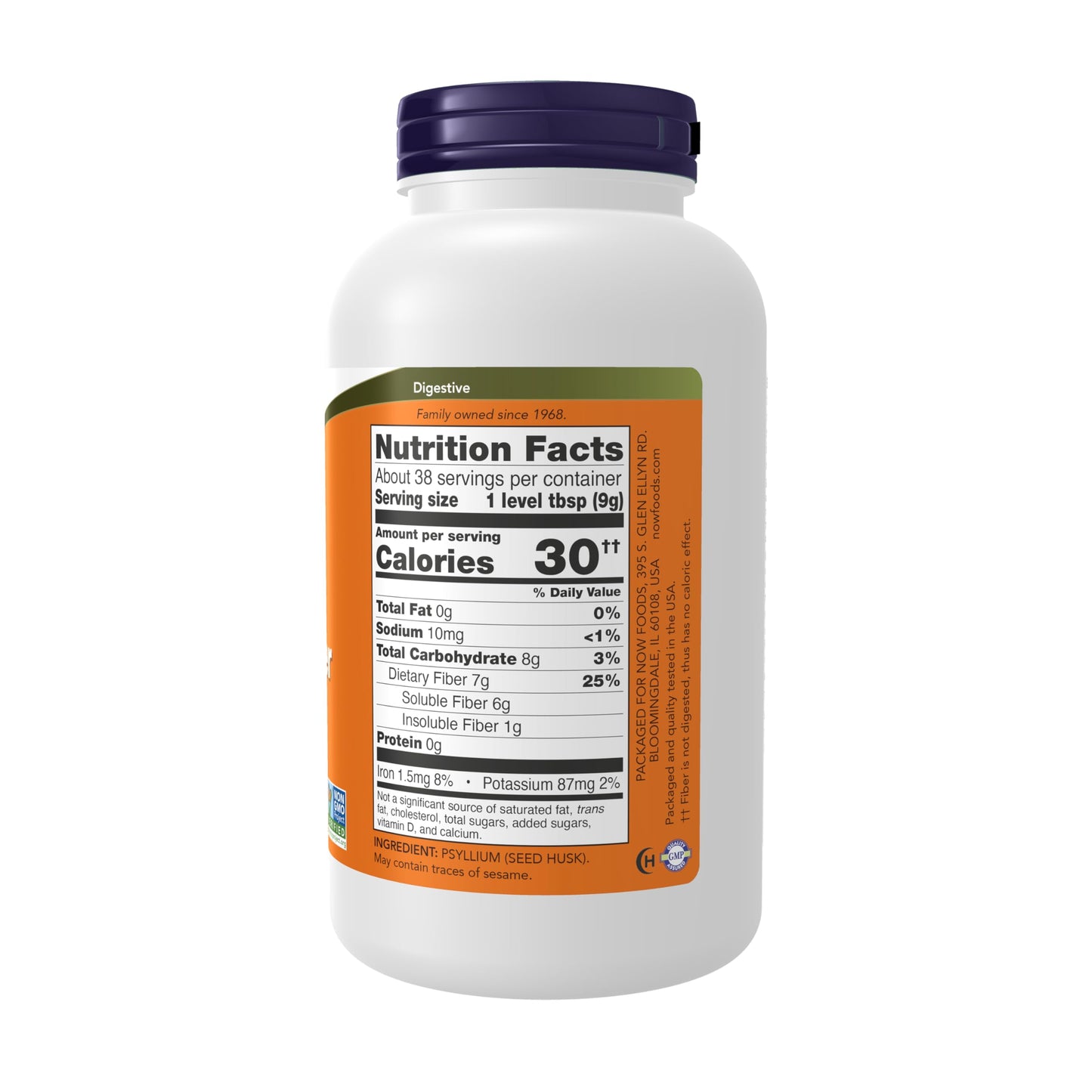 NOW Foods Supplements, Psyllium Husk Powder, Non-GMO Project Verified, Soluble Fiber, 12-Ounce