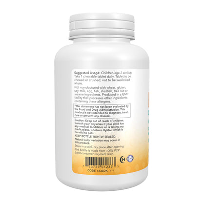 NOW Foods Supplements, Kid Cal with Calcium Citrate, Magnesium and Vitamin D, Tart Orange, 100 Chewables, packaging may vary