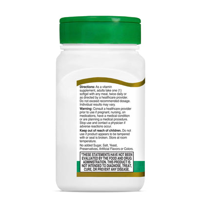 21st Century E 400 I.U. Natural (D-Alpha) Softgels, 110-Count