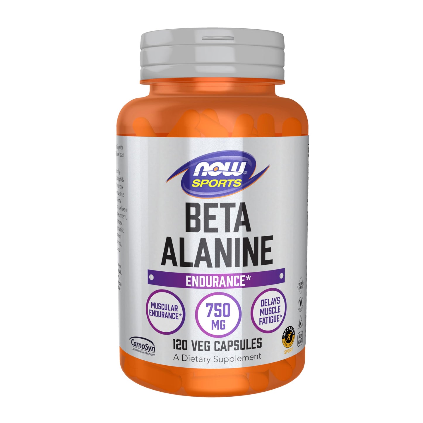 NOW Foods Sports Nutrition, Beta-Alanine 750 mg, Delays Muscle Fatigue*, Endurance*, 120 Veg Capsules