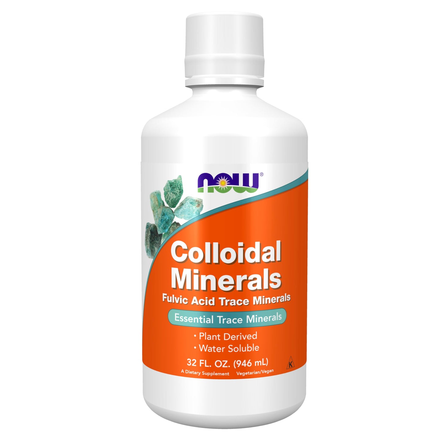 NOW Foods Supplements, Colloidal Minerals Liquid, Plant Derived, Essential Trace Minerals, 32-Ounce