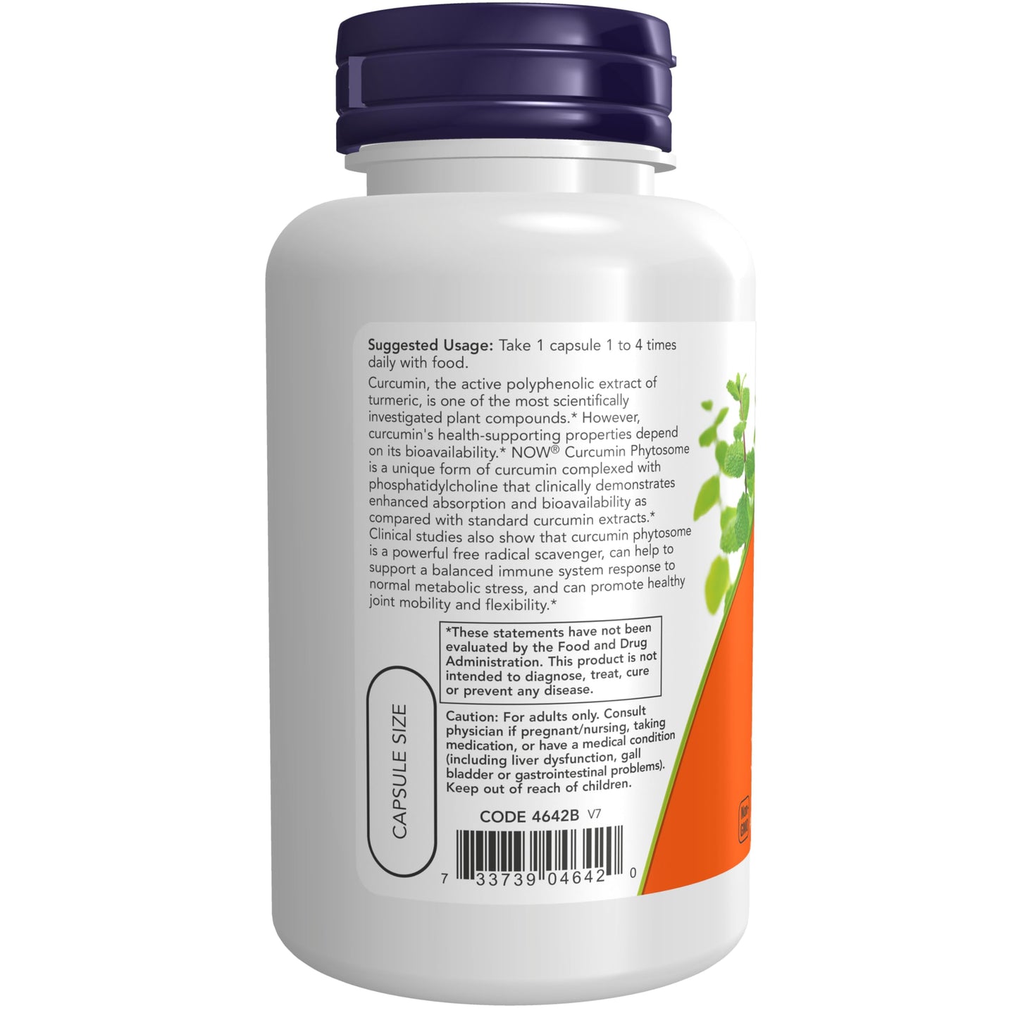 NOW Foods Supplements, Curcumin Phytosome, Bio-Enhanced Turmeric Extract, 60 Veg Capsules
