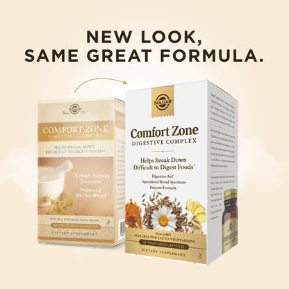 Solgar Comfort Zone Digestive Complex - 90 Vegetable Capsules - Enzymes to Support the Body’s Natural Digestive Process & Break Down Difficult-to-Digest Foods - Kosher - 90 Servings