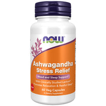 Now Supplements, Ashwagandha Stress Relief, Mood and Sleep Support*, with Clinically Studied Lactium®, Promotes Relaxation & Restful Sleep*, 60 Veg Capsules