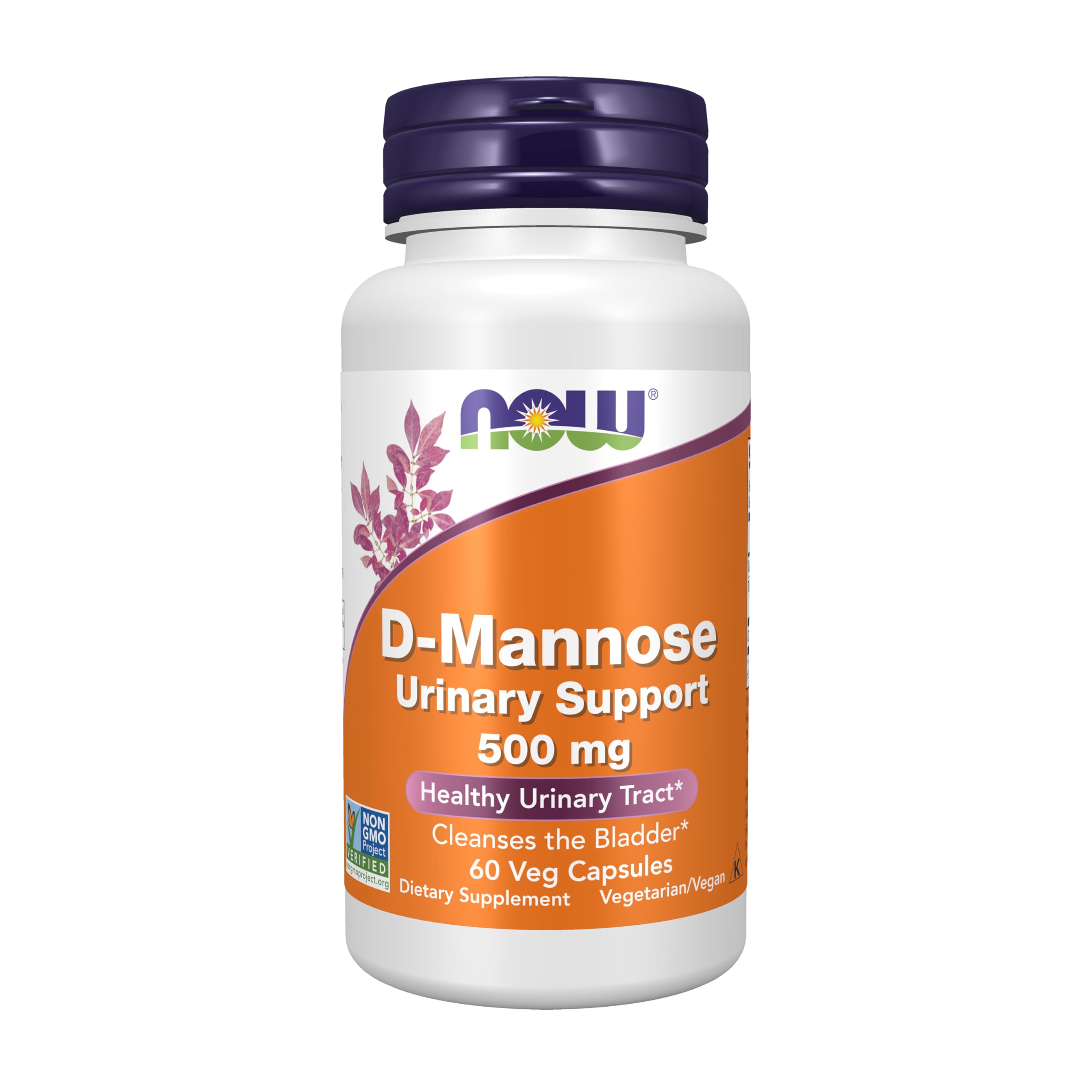 Now Foods Supplements, D-Mannose 500 mg, Non-GMO Project Verified, Healthy Urinary Tract*, 60 Veg Capsules