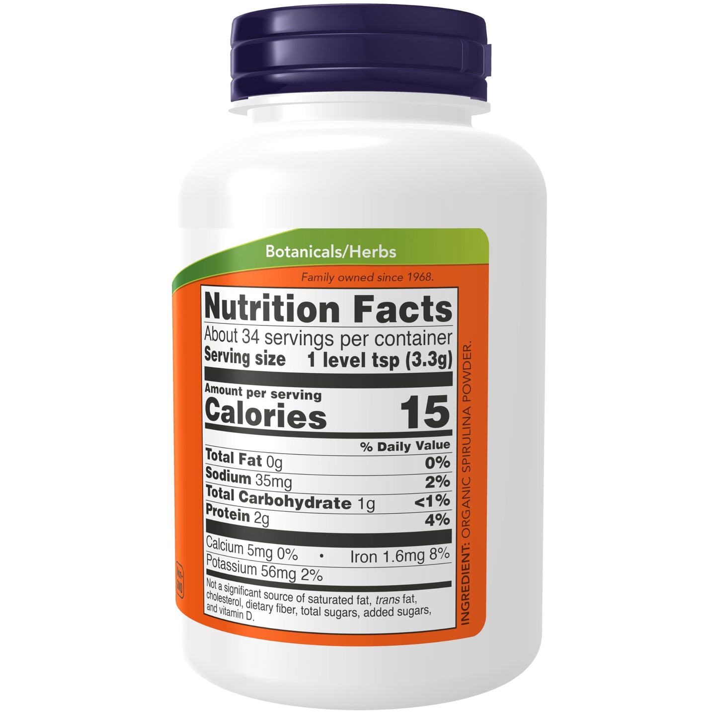 NOW Foods Supplements, Certified Organic, Spirulina Powder, Rich in Beta-Carotene (Vitamin A) and B-12 with naturally occurring GLA & Chlorophyll, 4-Ounce