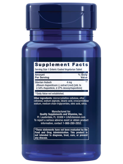 Life Extension Menopause Relief – Siberian Rhubarb, Menopause Supplement for Women, Ease hot Flashes, Mood Swings, Night Sweats Relief, Hormone-Free, Gluten-Free, Non-GMO, Vegetarian, 30 Tablets