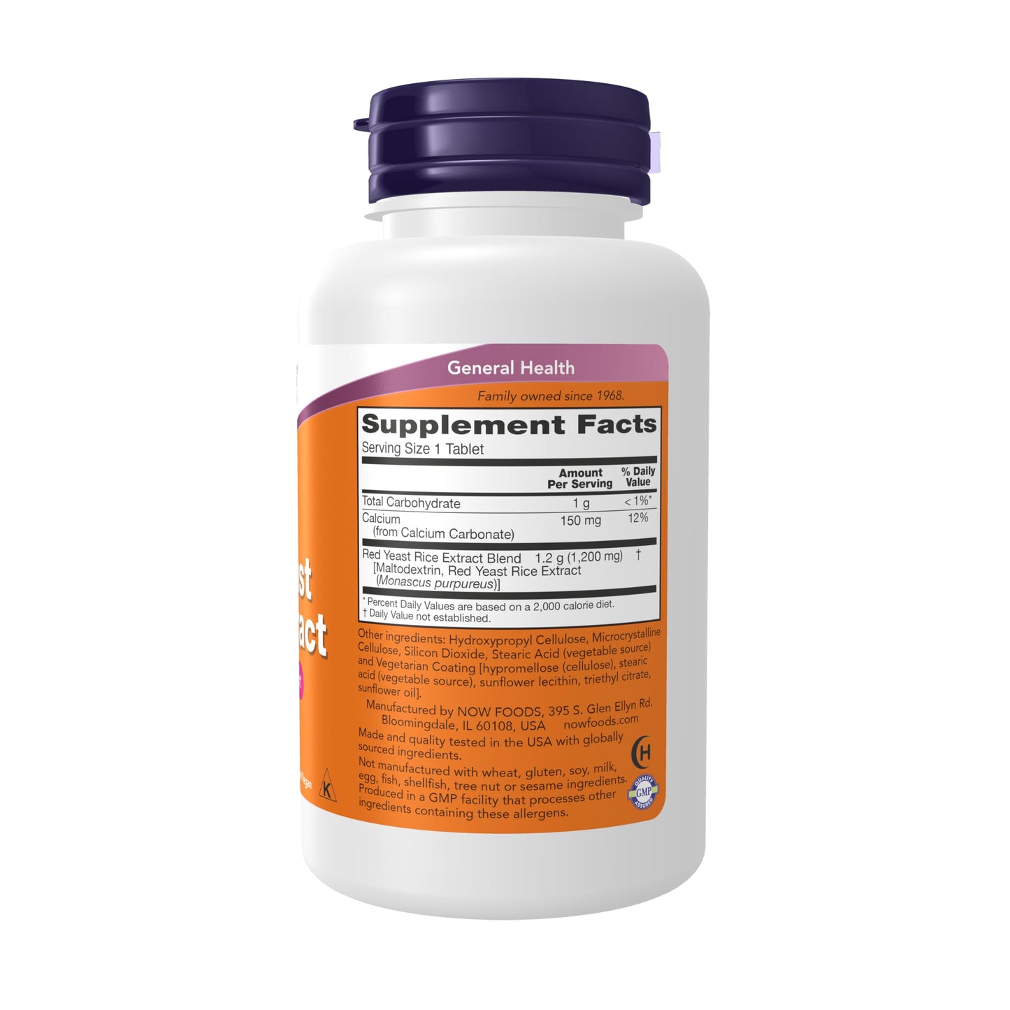 NOW Supplements, Red Yeast Rice (Monascus purpureus) 1,200 mg, Nutritional Support, 60 Tablets