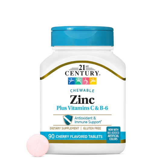 21st Century Zinc Chewable Withc & B6 - Cherry, 90 Count
