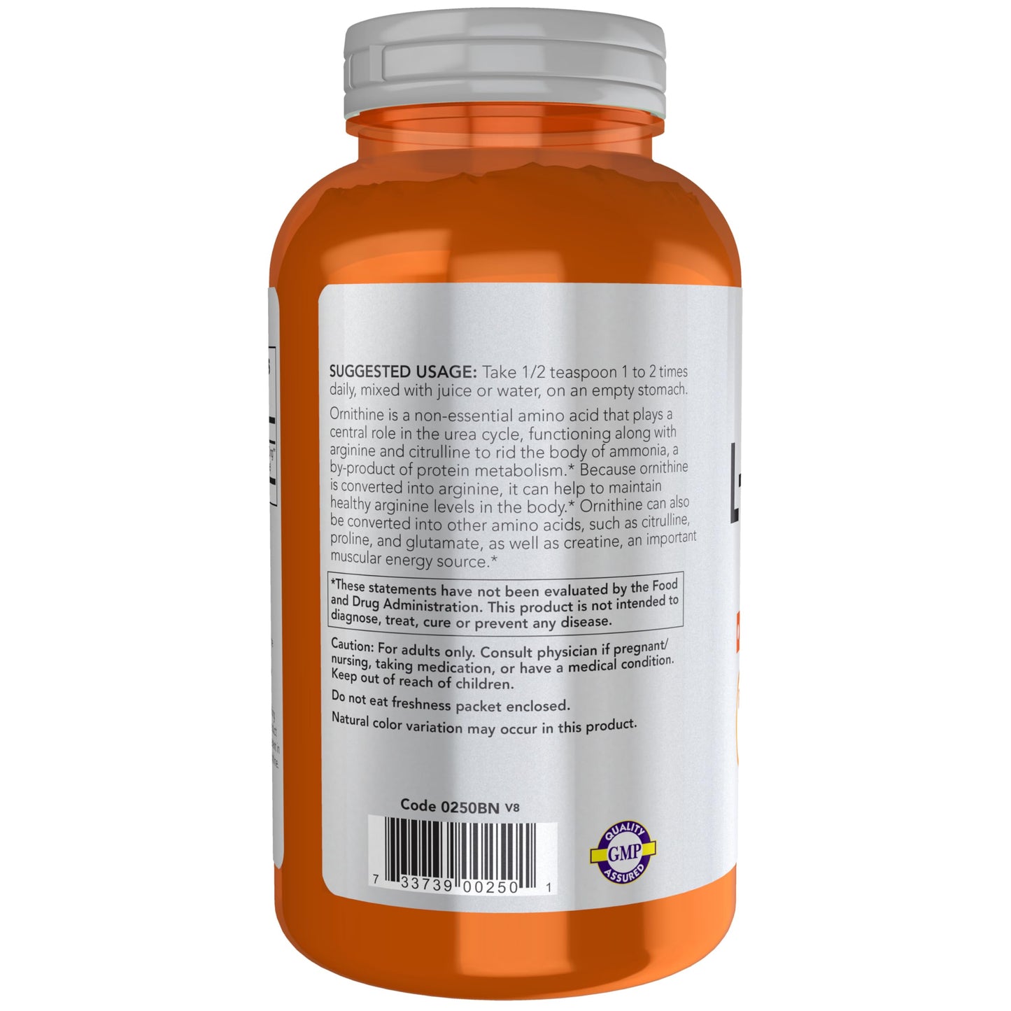 NOW Foods Sports Nutrition, L- Ornithine Powder, Protein Metabolism* and Urea Detox*, Amino Acids, 8-Ounce