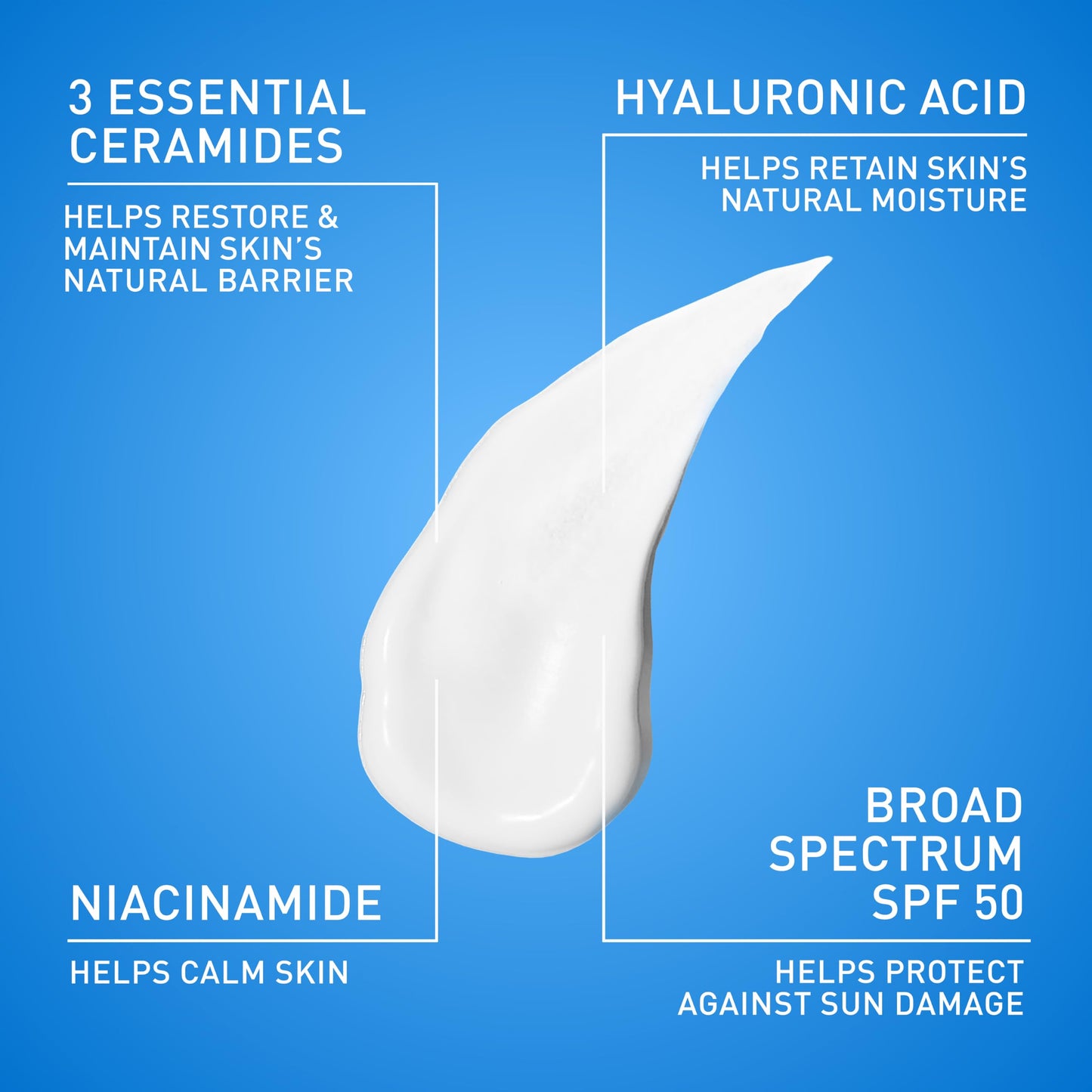 CeraVe AM Facial Moisturizing Lotion SPF 50, Face Moisturizer with SPF, 3oz
