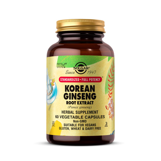 Solgar Korean Ginseng Root Extract, 60 Vegetable Capsules - Immune Support
