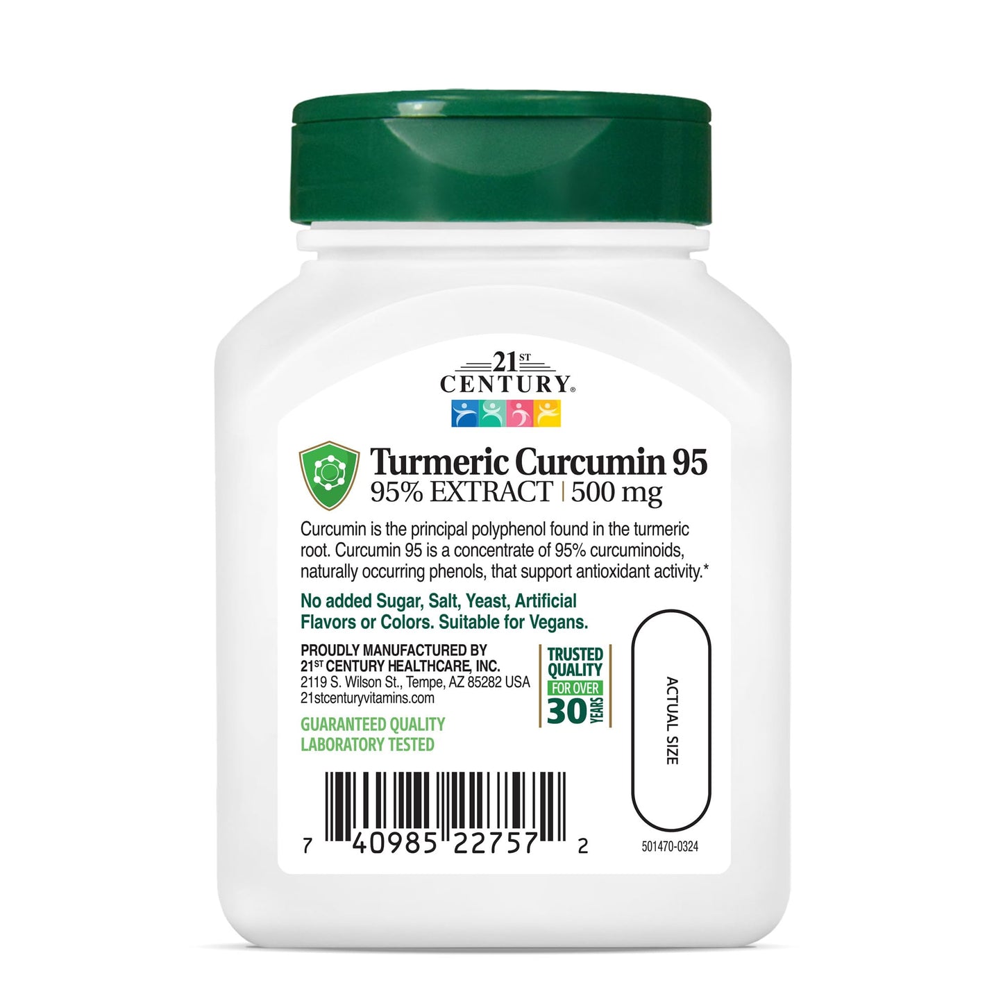 21st Century Curcumin 95 Turmeric Extract Capsules, Antioxidant, 45 Count