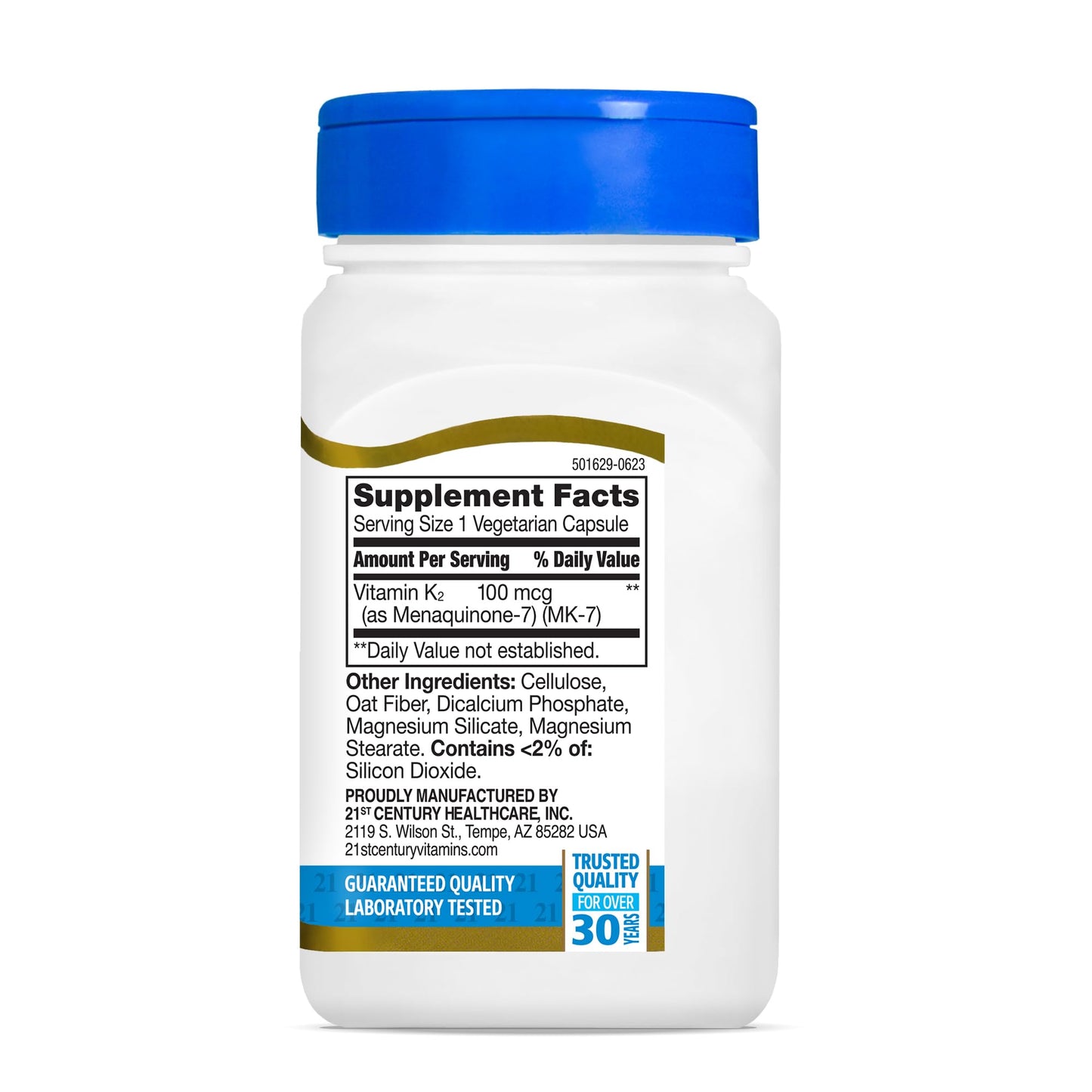 21st Century Vitamin K2 (MK-7) 100mcg Capsules, Bone & Heart, 110 Count