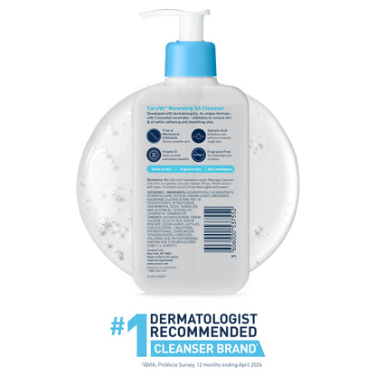 CeraVe Renewing Salicylic Acid Cleanser, BHA Exfoliating Face Wash, 16oz
