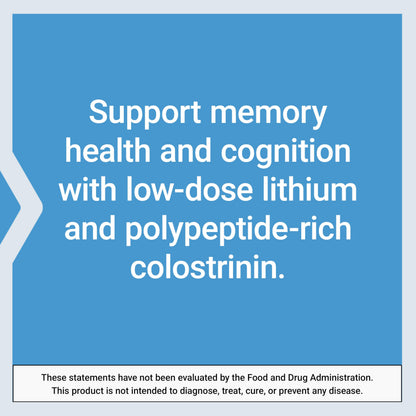 Life Extension Memory Protect, Lithium, colostrinin Milk peptides, Memory and Cognitive Health Support, Gluten-Free, Non-GMO, 12 colostrinin-Lithium (C-Li) Capsules, 24 Lithium (Li) Capsules
