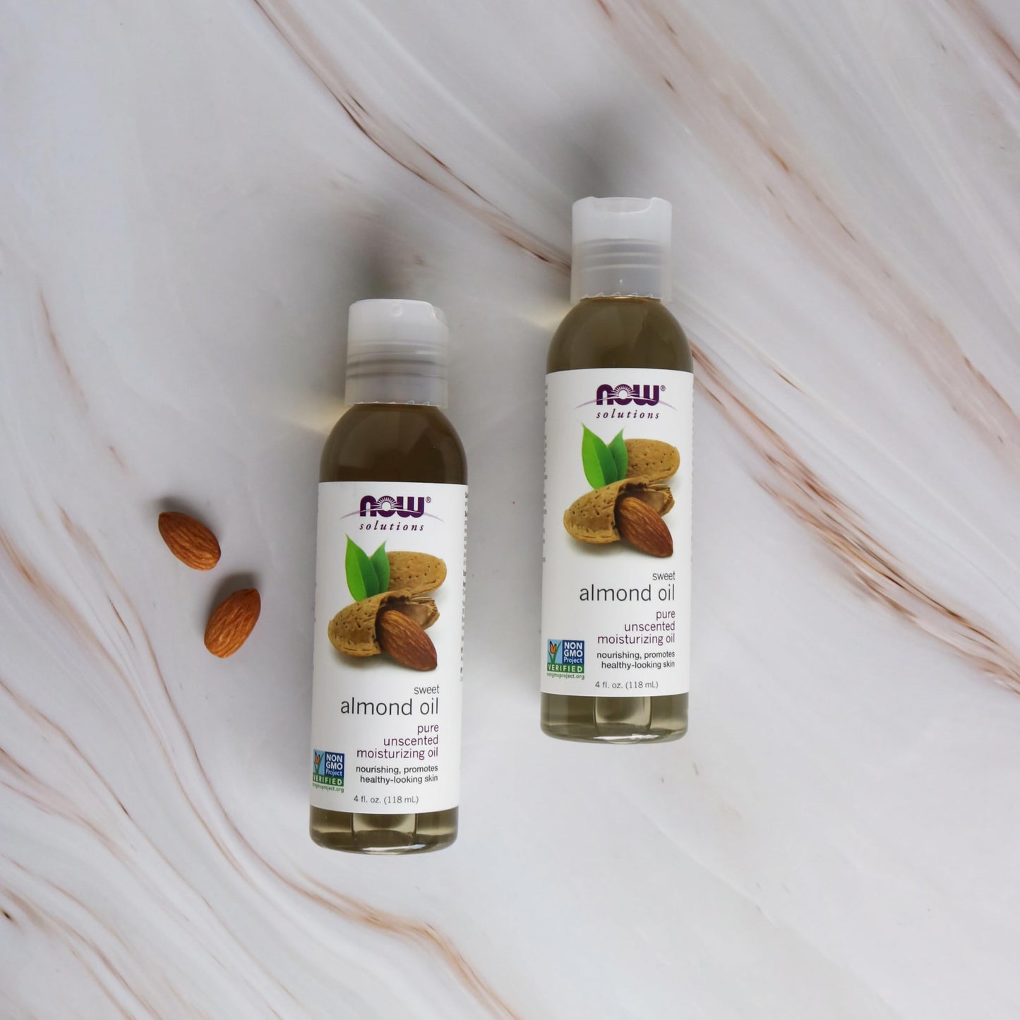 NOW Foods Solutions, Sweet Almond Oil, 100% Pure Moisturizing Oil, Promotes Healthy-Looking Skin, Unscented , 4-Ounce