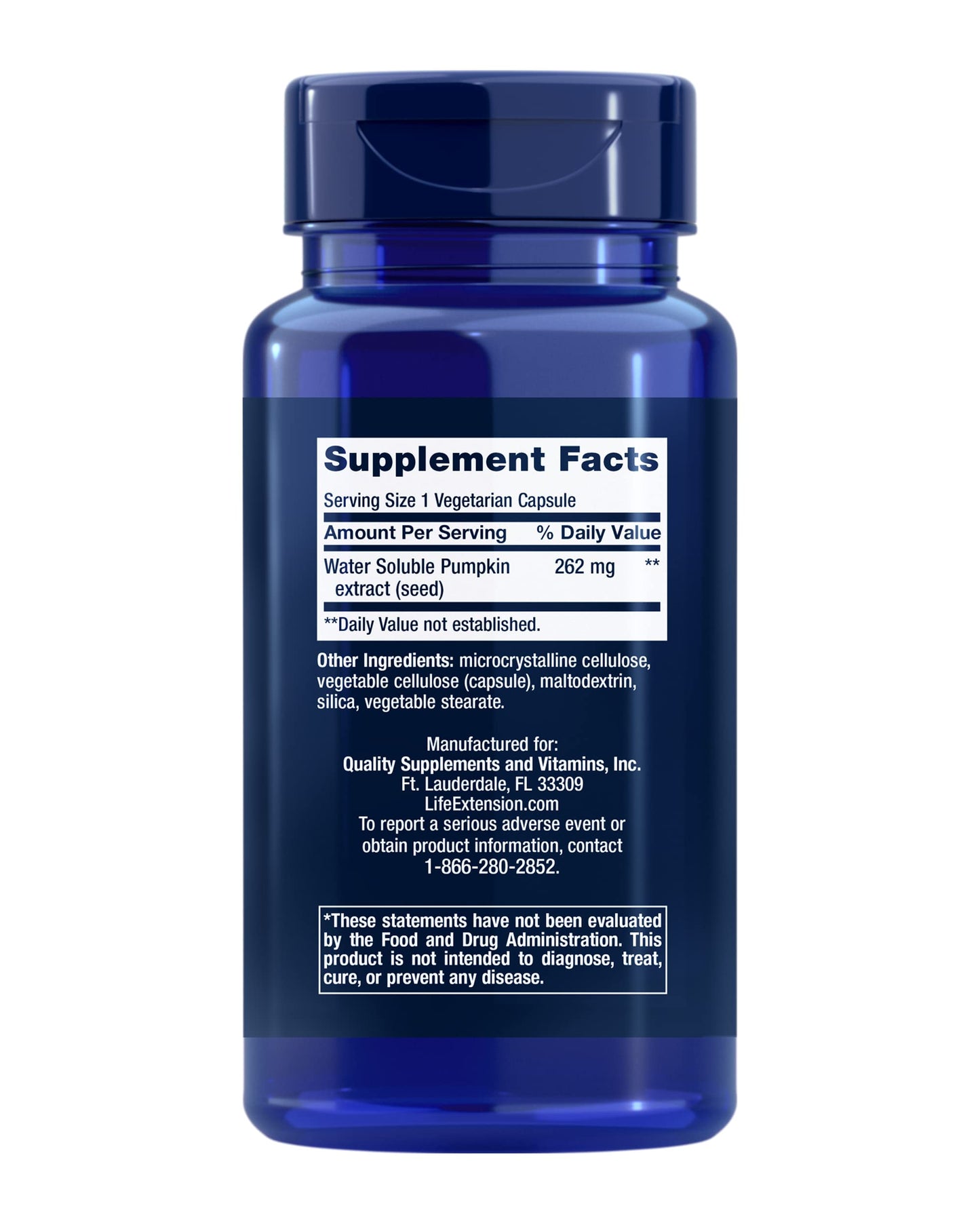 Life Extension Water-Soluble Pumpkin Seed Extract, Promotes Prostate & Urinary Tract Health, Bladder Health Support, Men, Women, Gluten-Free, Non-GMO, Vegetarian, 60 Capsules