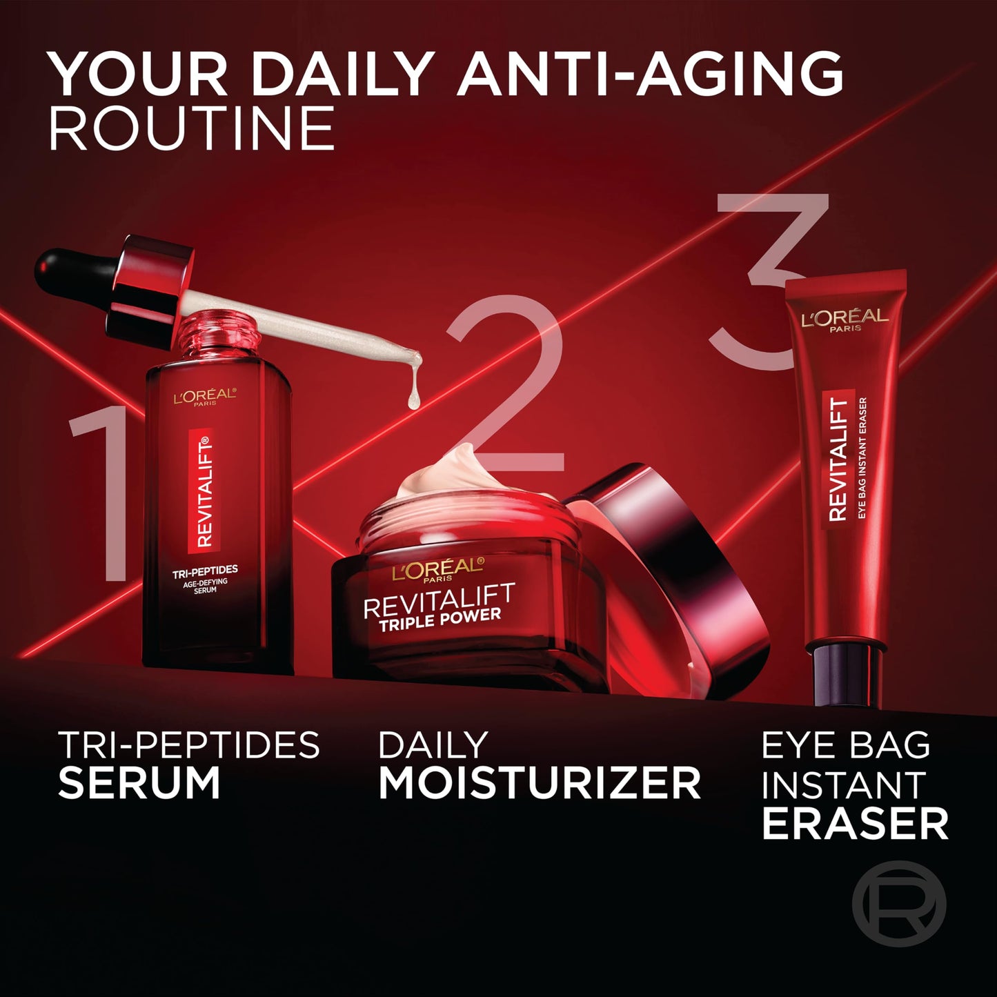 L'Oreal Paris Revitalift Triple Power Anti-Aging Face Moisturizer, Pro Retinol, Hyaluronic Acid & Vitamin C to Reduce Wrinkles, Firm & Brighten Skin, 1.7 Oz