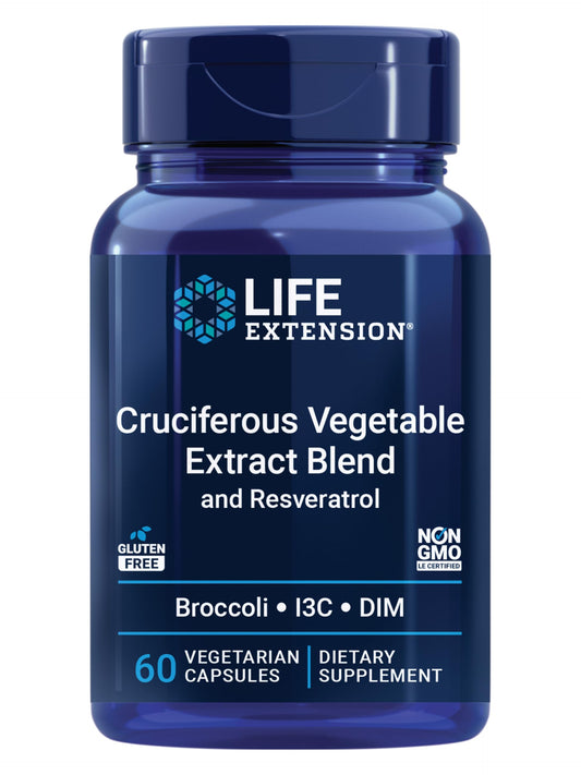 Life Extension Cruciferous Vegetable Extract Blend and Resveratrol, 60 Caps