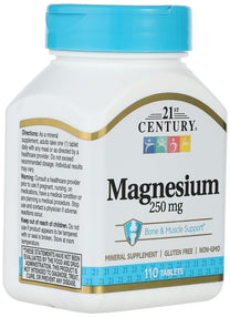 21st Century Magnesium, 250 mg, 110 Tablets