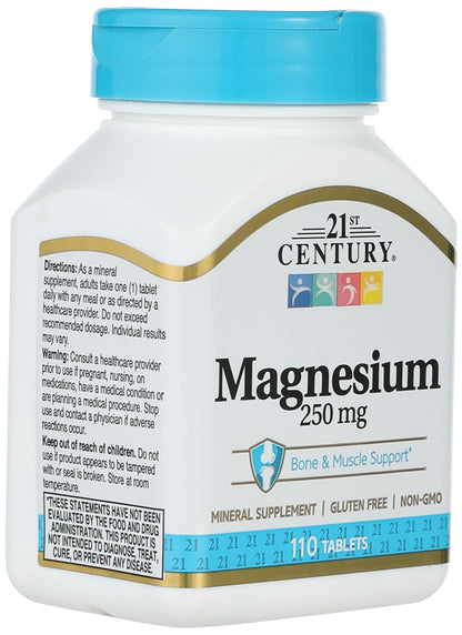 21st Century Magnesium, 250 mg, 110 Tablets