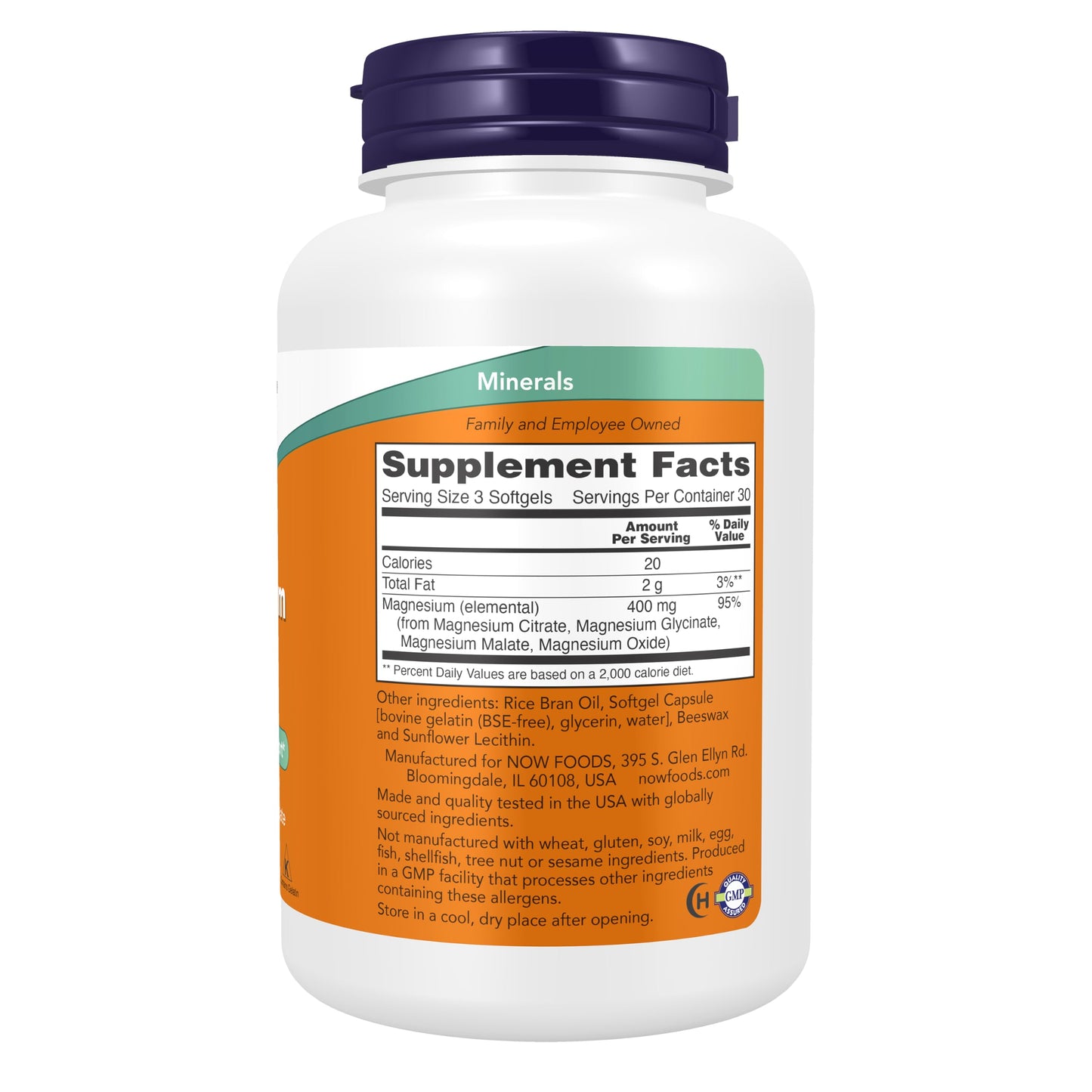 NOW Foods Supplements, Magnesium Citrate, With Glycinate & Malate, Nervous System Support*, 90 Softgels