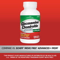 21st Century Glucosamine Chondroitin Advanced with MSM, Joints, 120ct