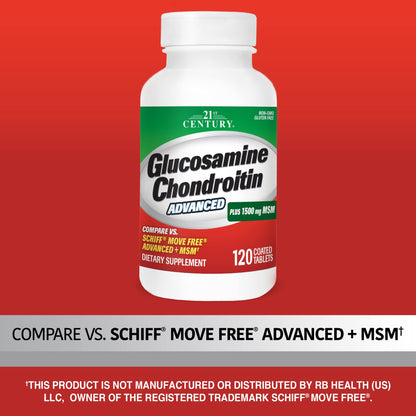 21st Century Glucosamine Chondroitin Advanced with MSM, Joints, 120ct