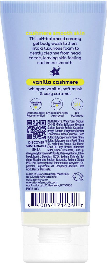 eos Travel Vanilla Cashmere Body Wash- Mini Size, Toiletries, 2.5 fl oz