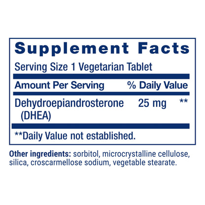 Life Extension DHEA 25 mg – Hormone Balance Supplement, Memory, Muscle Health, Bone Health, Men’s Health, Women’s Health, Gluten-Free, Non-GMO, Vegetarian, 100 Dissolve-in-Mouth Tablets