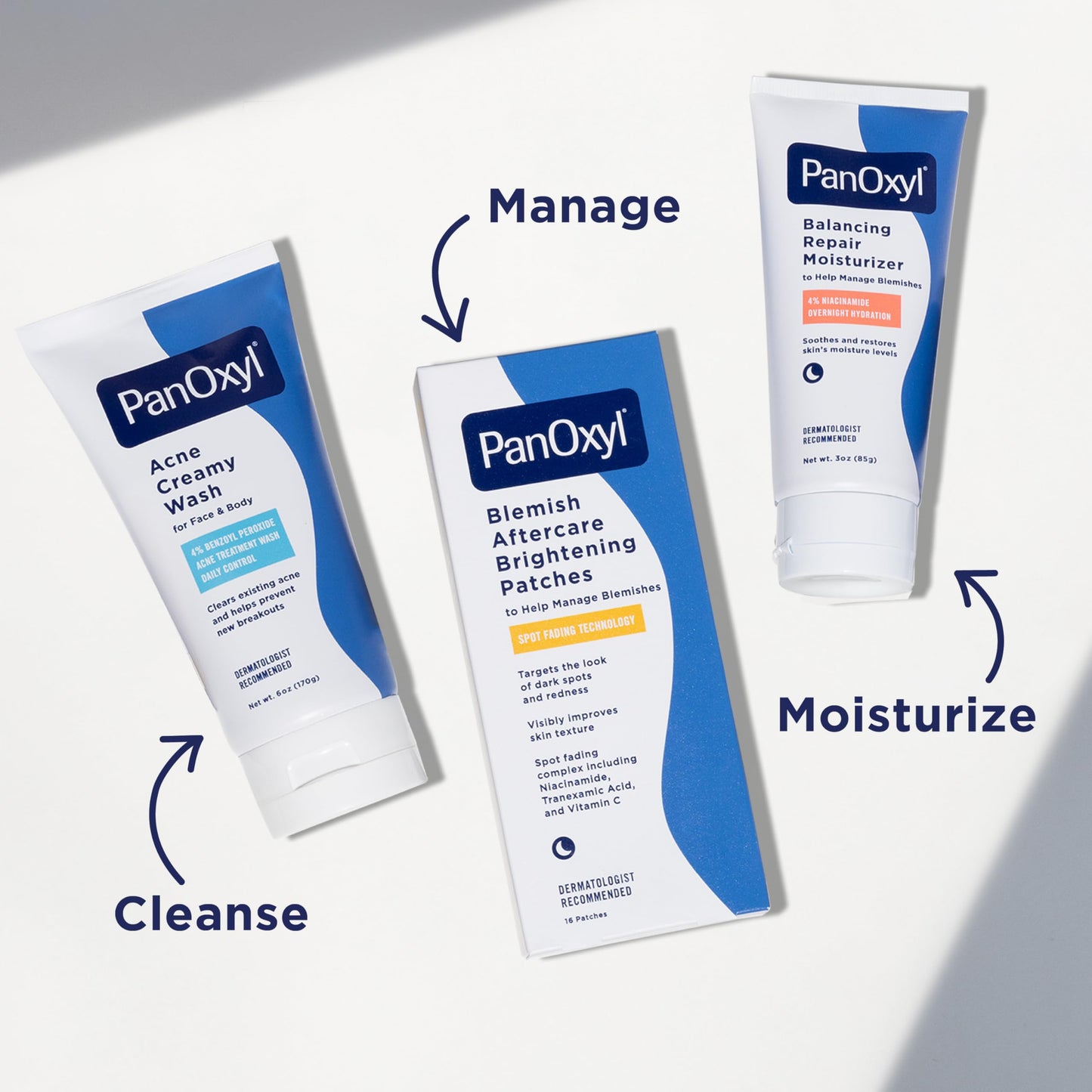 PanOxyl PM Balancing Repair Moisturizer with Niacinamide, Ceramides and Cica, Hydrating Face Moisturizer, Acne Prone Skin and Dry Skin, Non-Comedogenic Night Face Moisturizer, 3 oz
