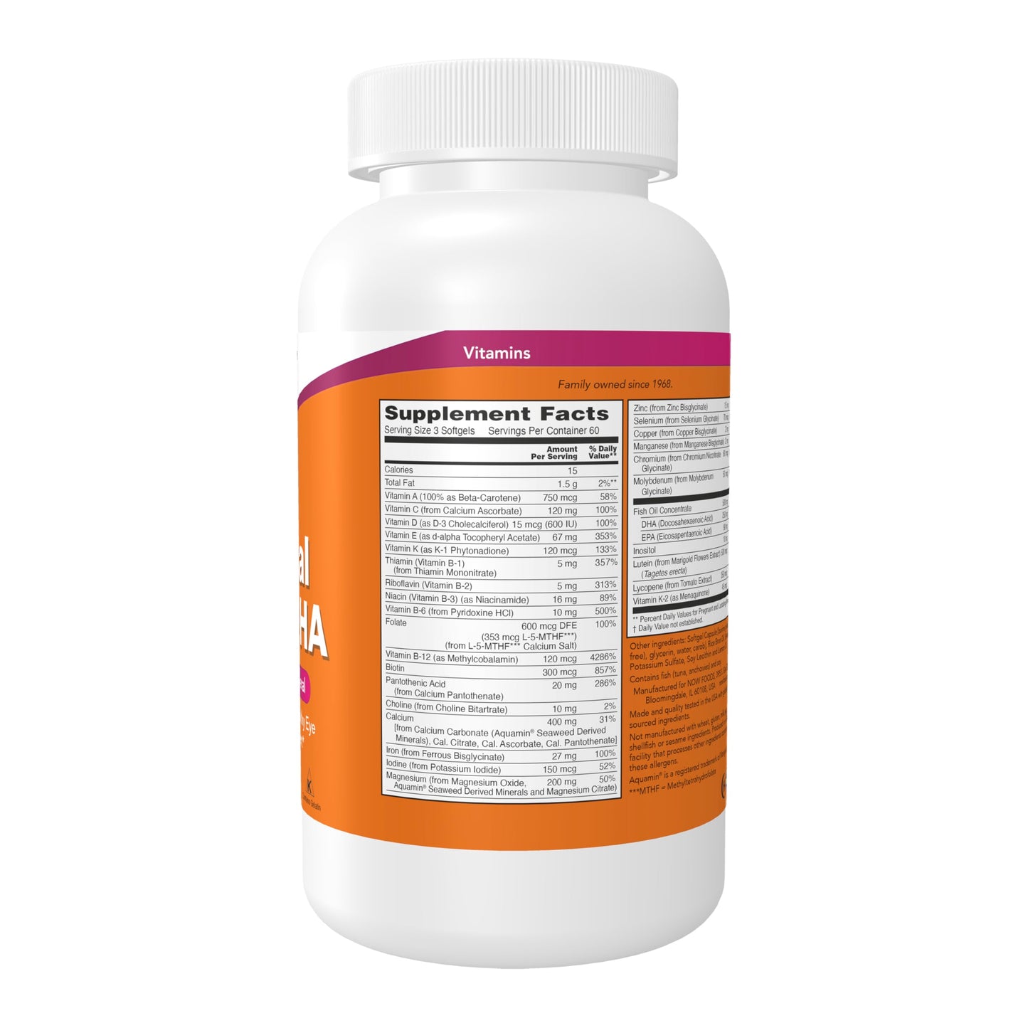 NOW Supplements, Prenatal Gels + DHA with 250 mg DHA per serving, plus Borage Oil (GLA), 180 Softgels