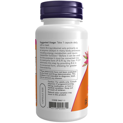 NOW Foods Supplements, P-5-P 50 mg with Coenzyme B-6 + Mg Bisglycinate, 90 Veg Capsules