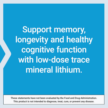 Life Extension Lithium, 1000 mcg – Lithium Orotate – Helps Maintain Cognitive Function & Memory – Low-Dose Formula – Non-GMO, Gluten-Free, Vegetarian – 100 Capsules
