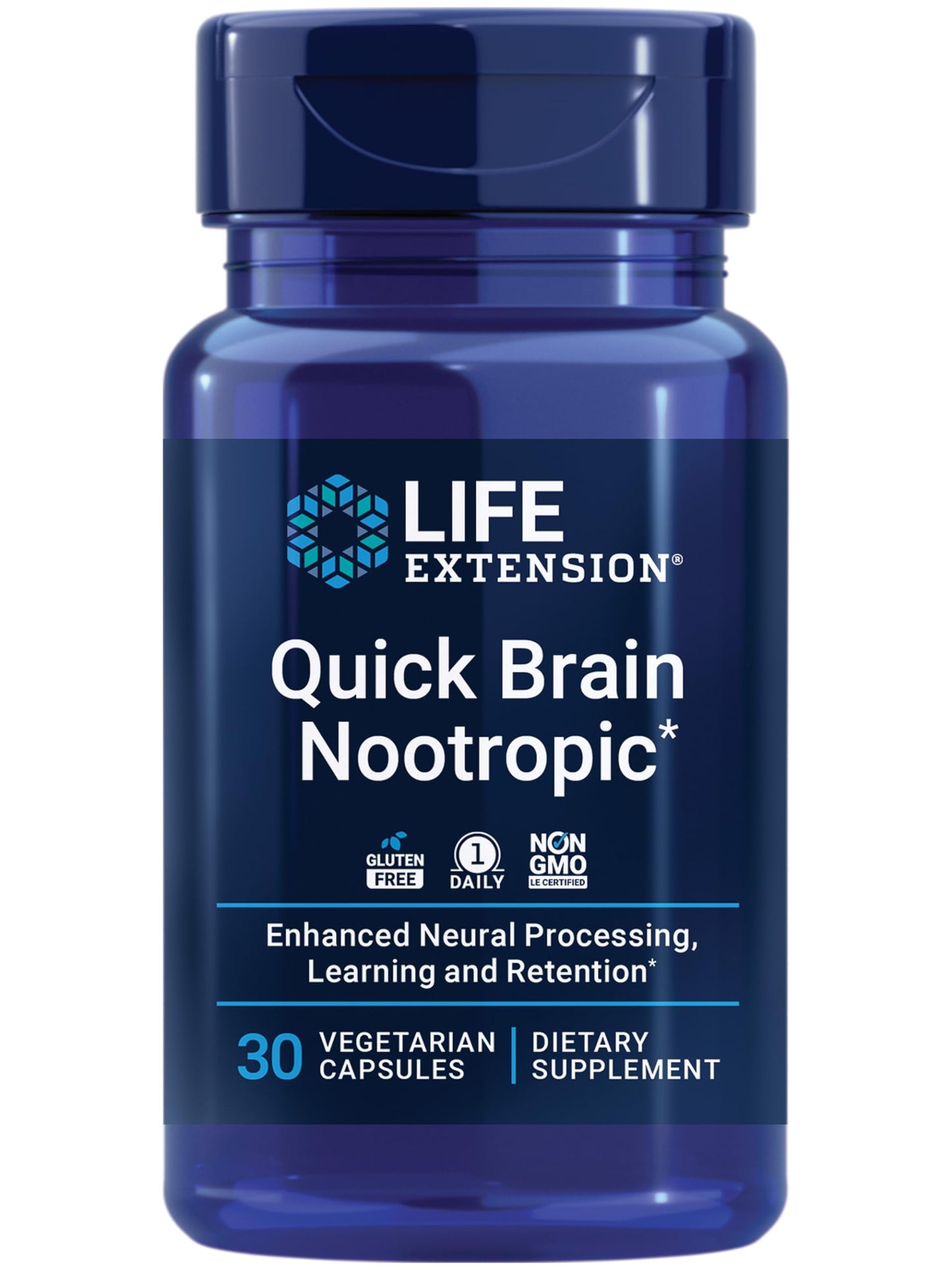 Life Extension Quick Brain Nootropic, Fast Thinking and Focus, 30 Capsules