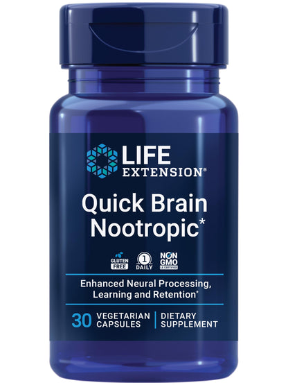 Life Extension Quick Brain Nootropic, Fast Thinking and Focus, 30 Capsules