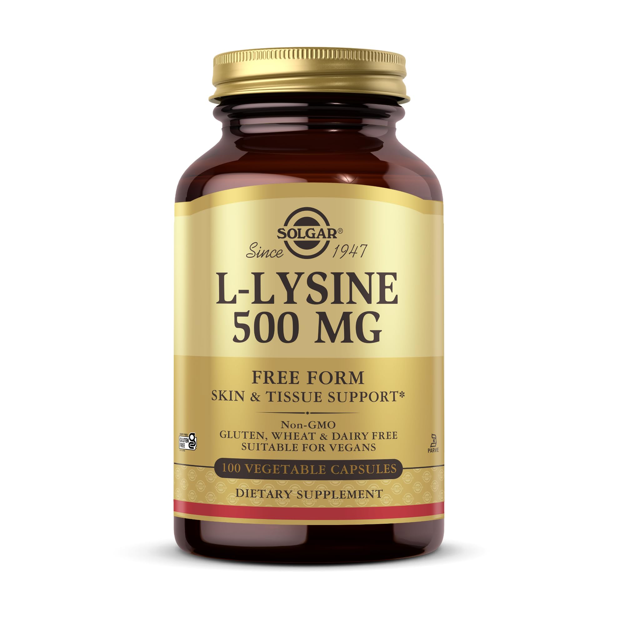Solgar - L-Lysine 500 mg Vegetable Capsules Count